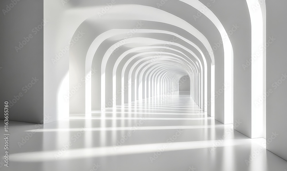 Abstract Geometric Light Tunnel, Generative AI Abstract Geometric Light Tunnel, Generative AI
