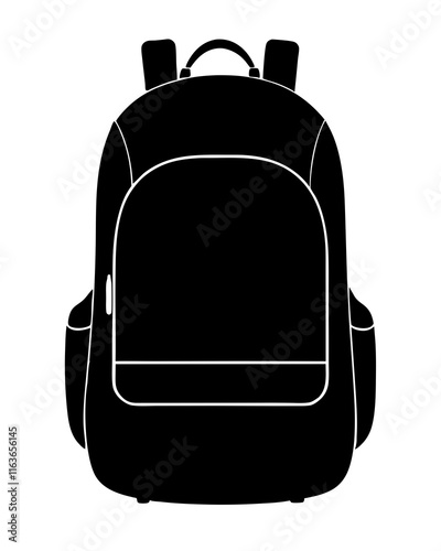 Minimalist Black Silhouette of a Backpack