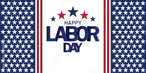 Happy Labor Day wallpaper with shapes and typography, banner, card, poster, template. Happy Labor Day, Modern background