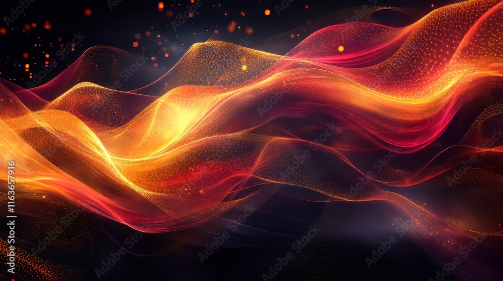 Obraz premium Abstract Geometric Light Flow, Generative AI