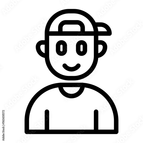 teenage boy avatar line icon