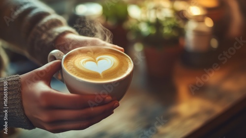 Barista crafting the perfect cup of coffee photo