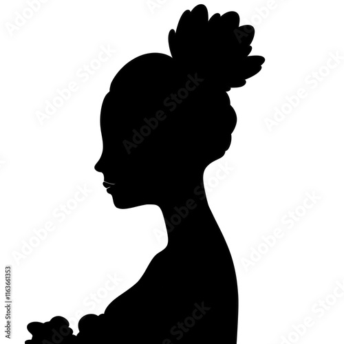 Tranquil Spirit Silhouette Meditative Art in Contrasting Colors