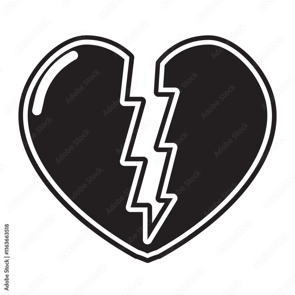 broken hearted glyph icon broken hearted glyph icon