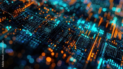 Wallpaper Mural Abstract Digital Circuitry: A Symphony of Light and Data Torontodigital.ca