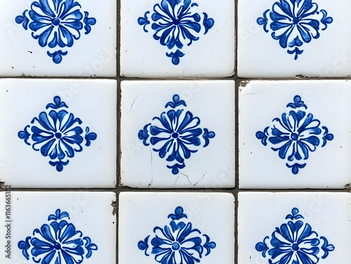 Blue Flower Tile Illustration photo