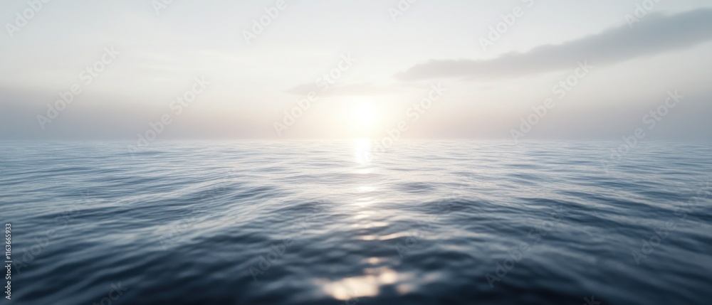 Obraz premium Serene ocean sunset.