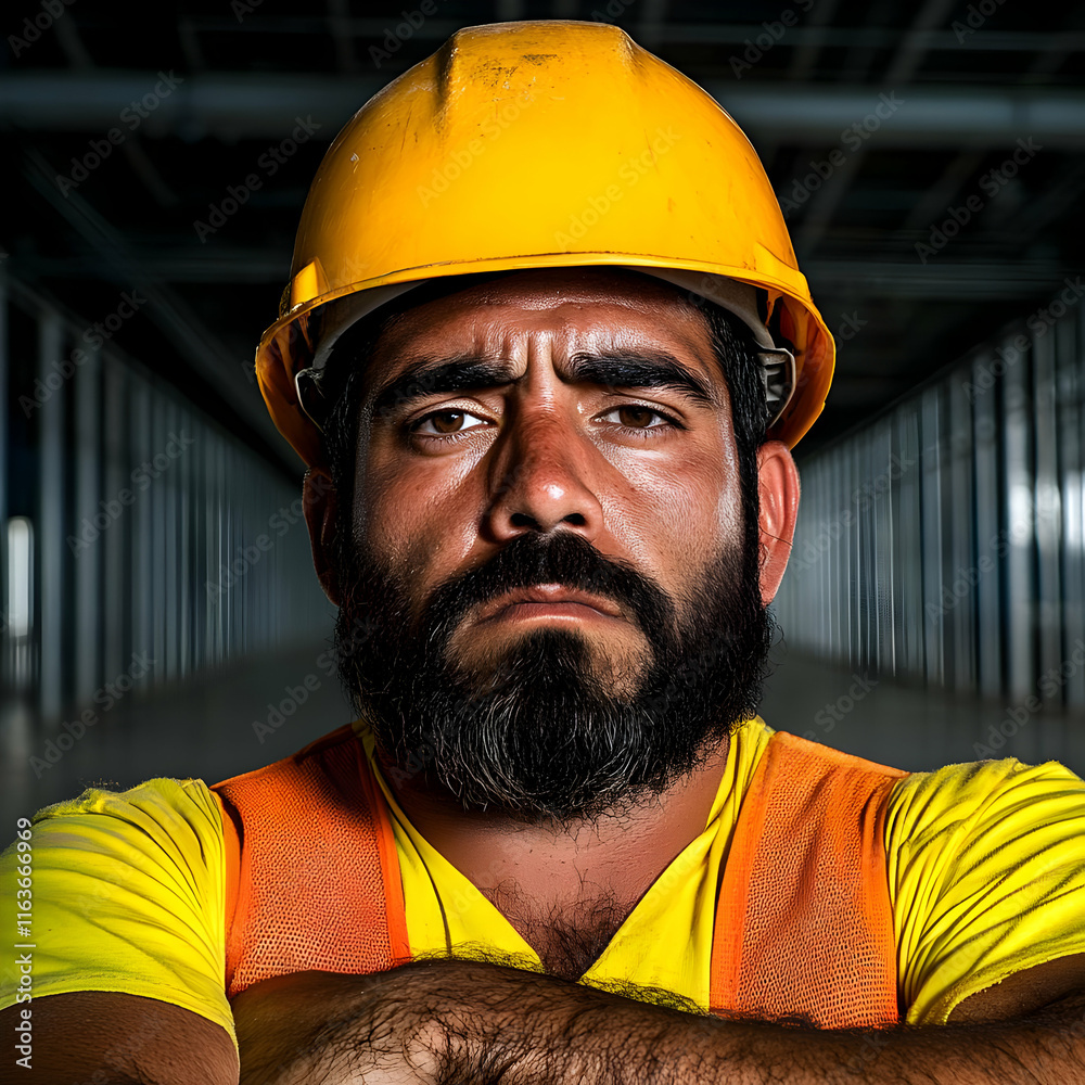 Serious Construction Worker Portrait Serious Construction Worker Portrait