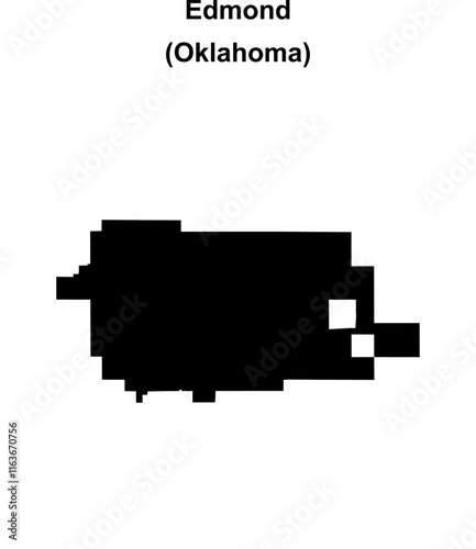 Edmond (Oklahoma) blank outline map photo