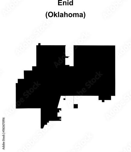 Enid (Oklahoma) blank outline map