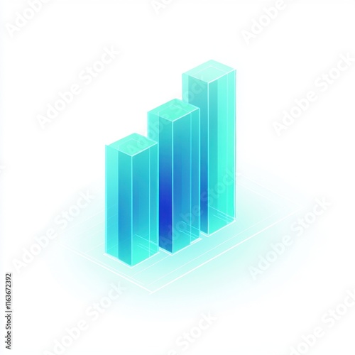 Three translucent blue-green bars representing growth in data visualization. Free Download Three translucent blue-green bars representing growth in data visualization. - GFXLoad
