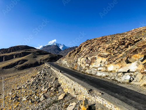 A road to the K2 peak, the second highest mountain in the world photo