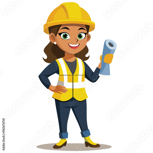 "Empowered Women in Construction: Vector Illustration"
