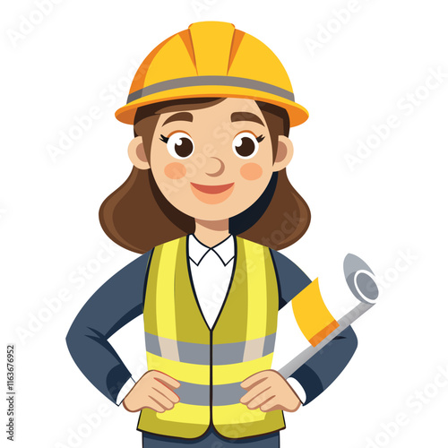 "Empowered Women in Construction: Vector Illustration"