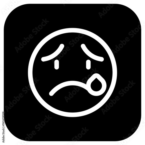 Editable crying, sad tears expression emoticon vector icon. Part of a big icon set family. Part of a big icon set family. Perfect for web and app interfaces, presentations, infographics, etc