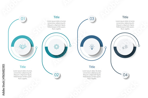 Infographic template 4 options, process or steps for business.