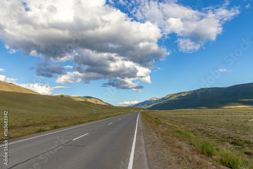 Chuisky tract (or Chuya Highway) near Kurai steppe, Altai republic, Russia