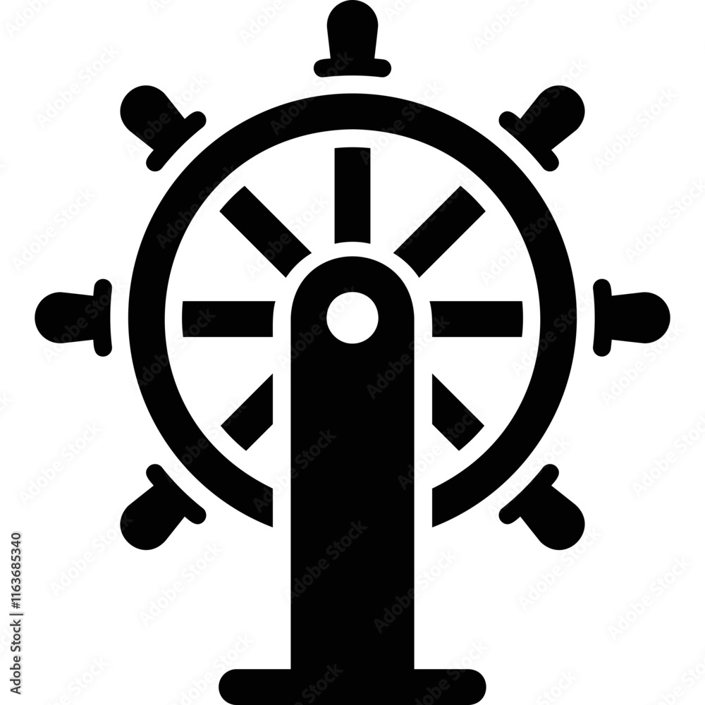 Obraz premium Simple vector icon ship's rudder
