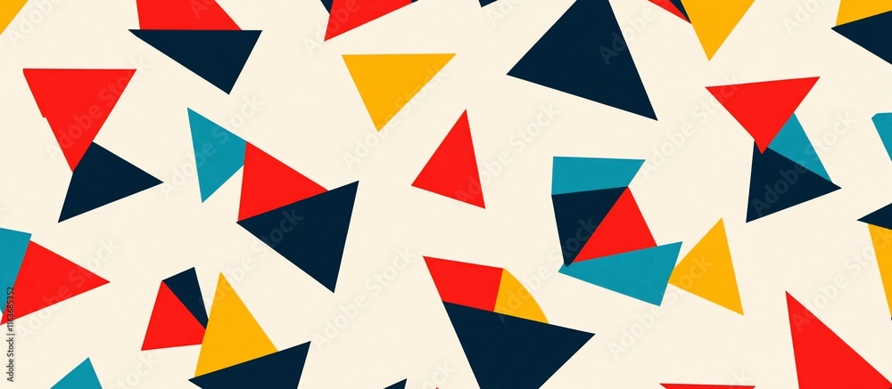 Abstract geometric pattern of overlapping triangles in vibrant colors. Abstract geometric pattern of overlapping triangles in vibrant colors.