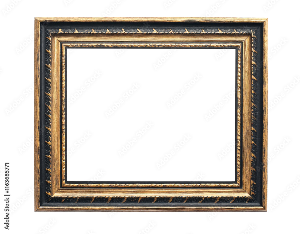 High-Quality PNG gold and black ornate picture frame on transparent background High-Quality PNG gold and black ornate picture frame on transparent background