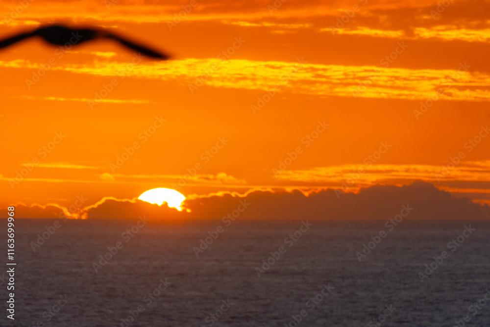 Sunset over the Atlantic above the Safi fortress in Morocco Sunset over the Atlantic above the Safi fortress in Morocco