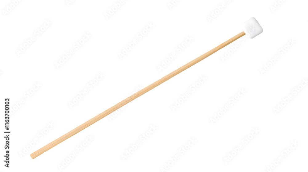 Wooden Stick with Square Foam Head Isolated On A White Background, PNG Transparent Wooden Stick with Square Foam Head Isolated On A White Background, PNG Transparent