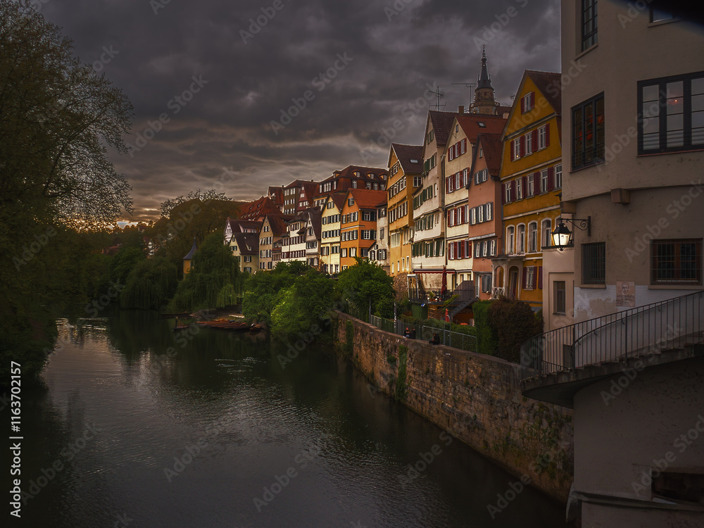 pretty Neckar front with great houses, Tübingen pretty Neckar front with great houses, Tübingen