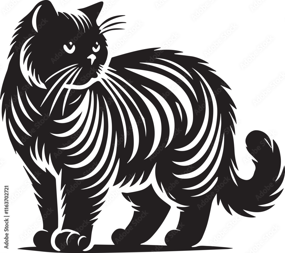 Fototapeta premium black cat on white