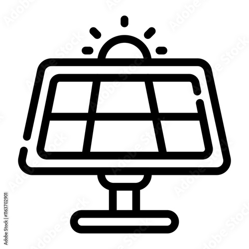 solar panels cutline icon