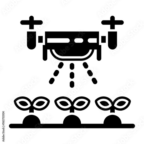 agricultural drones glyph icon