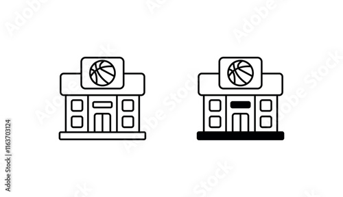 Basketball shop icon design with white background stock illustration