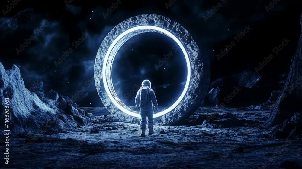 an astronaut walking on the planet 
