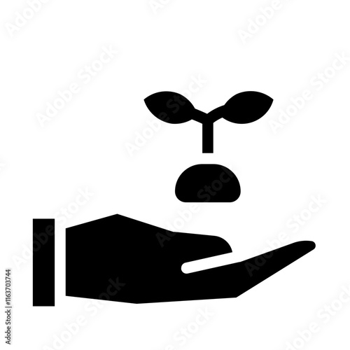 care for plants solid icon