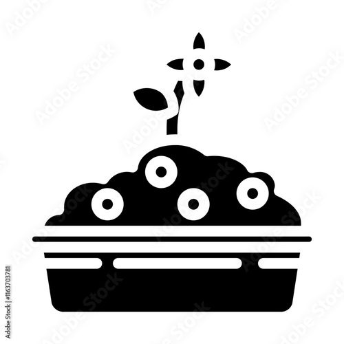 flower pot solid icon