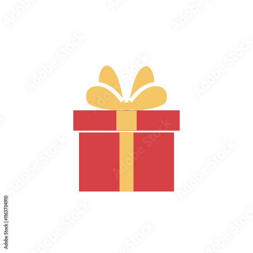 Gift icon. Vector gift box symbol. Birthday present, Christmas gift icon. Illustration of a wrapped present box icon.