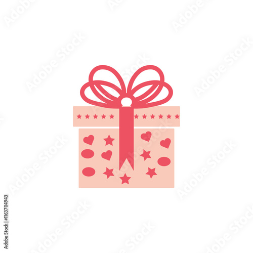 Gift icon. Vector gift box symbol. Birthday present, Christmas gift icon. Illustration of a wrapped present box icon.