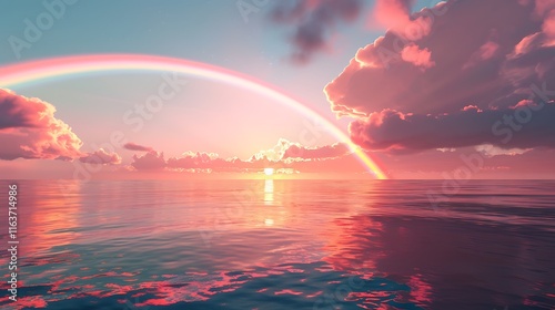 rainbow over the sea photo