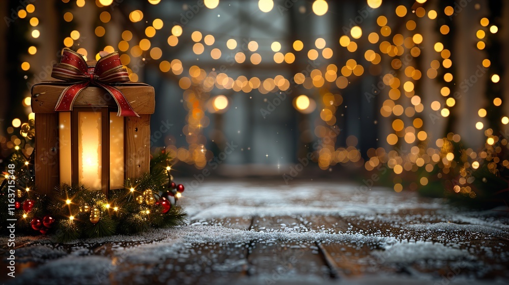 A soft, dreamy winter background filled with glimmering bokeh lights and a snowy foreground, perfect for holiday themes A soft, dreamy winter background filled with glimmering bokeh lights and a snowy foreground, perfect for holiday themes