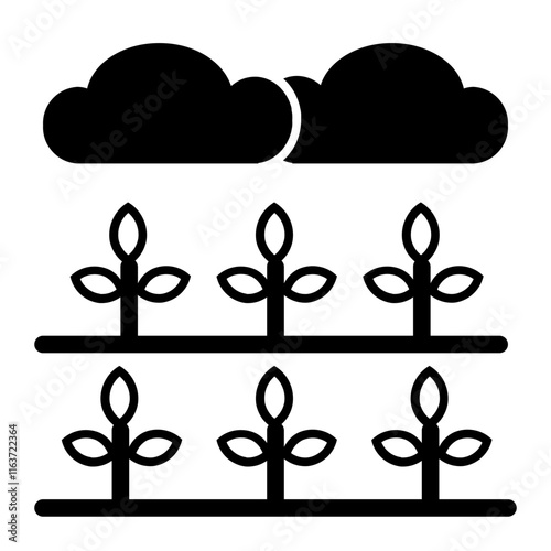cloudy and veggie glyph icon