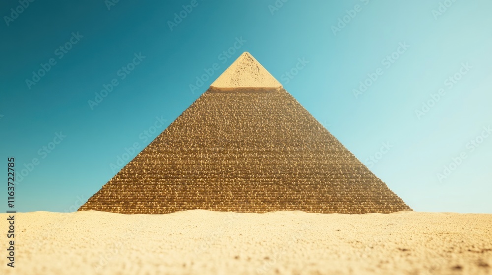 Majestic Pyramid of Giza under a Clear Blue Sky Majestic Pyramid of Giza under a Clear Blue Sky