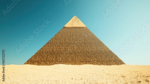 Majestic Pyramid of Giza under a Clear Blue Sky