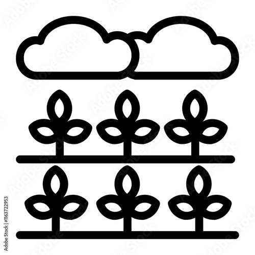 cloudy and veggie line icon