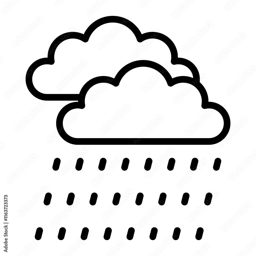 Heavy Rain Vector Line Icon Design Heavy Rain Vector Line Icon Design
