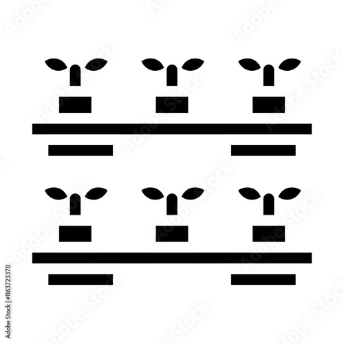 plant seed rack solid icon