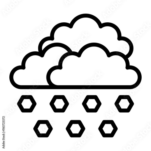 Hail Vector Line Icon Design