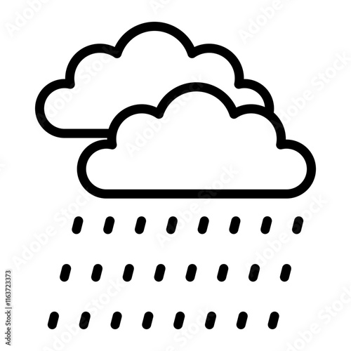 Heavy Rain Vector Line Icon Design