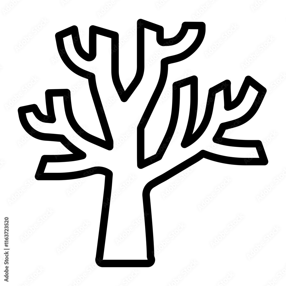 Dead Tree Vector Line Icon Design Dead Tree Vector Line Icon Design