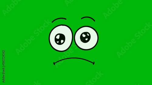 Cartoon face best quality animated green screen , The video element of on a green screen background, Ultra High Definition, 4k video, on a green screen background.