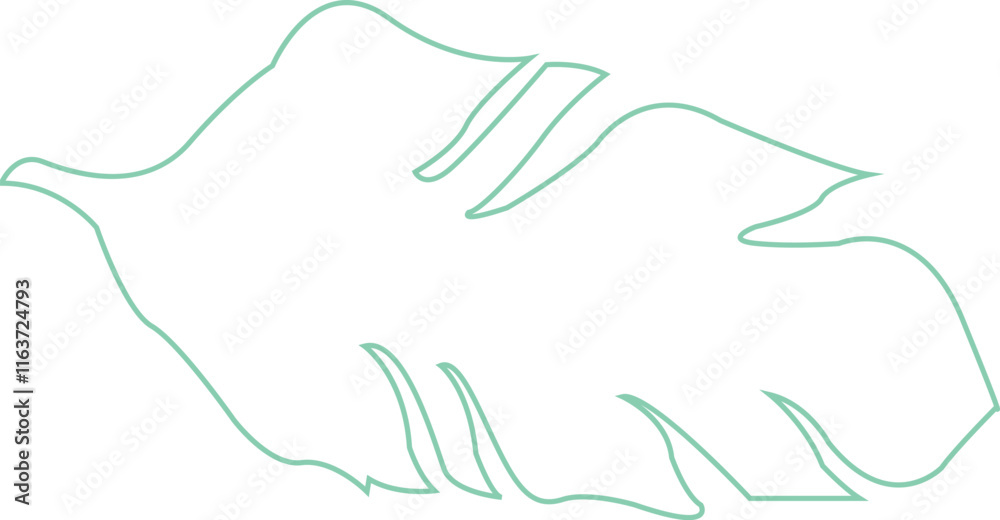 Obraz premium Urban Jungle: A Monstera Leaf Illustration