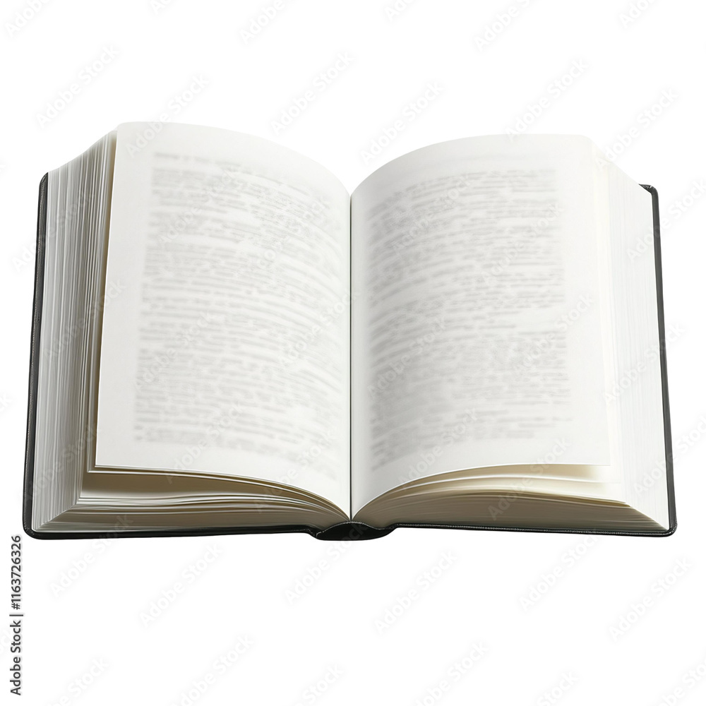 open book with blurred text on white background open book with blurred text on white background